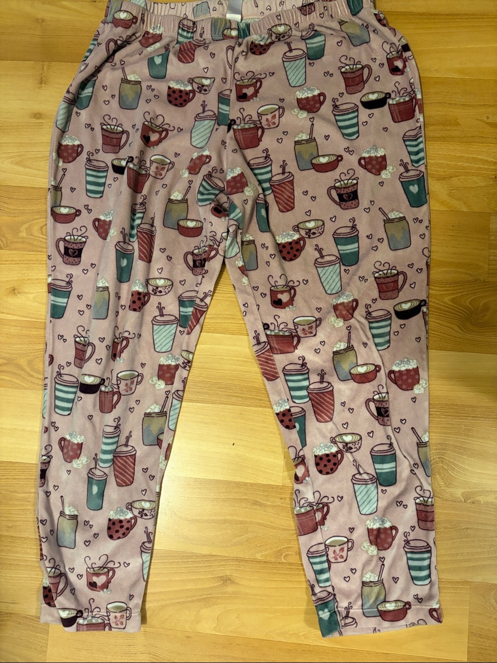Coffe latte cups pajama lounge pants   Velour size M